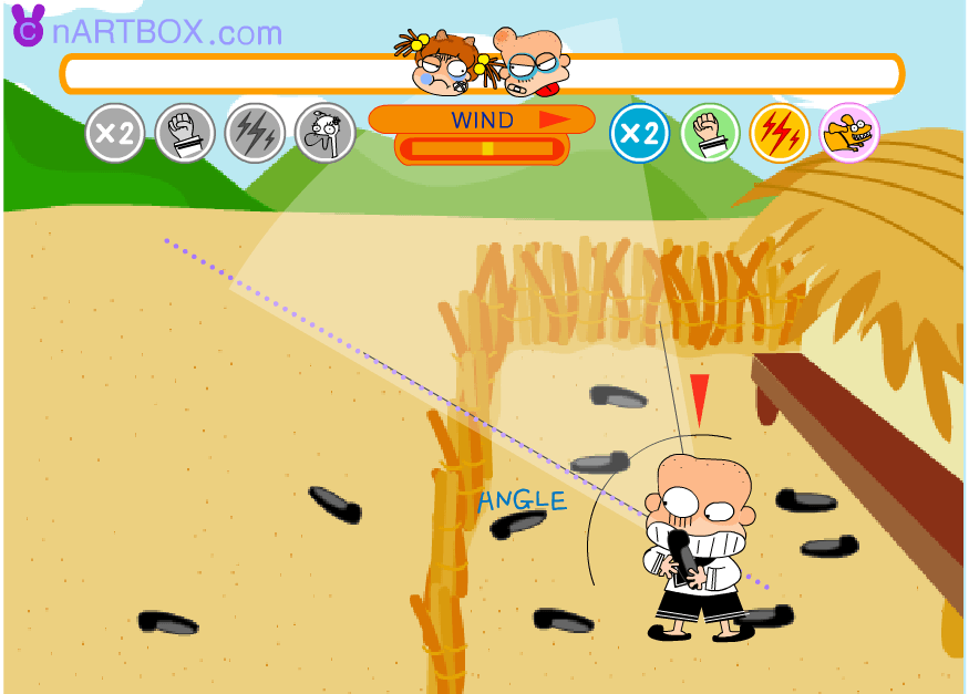 Chơi game online hay Gunbound Thời 9x – game văn phòng vui nhộn Gunbound Thời 9x