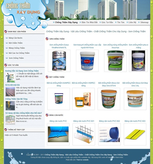 Web chống thấm xây dựng – Giới thiệu website hay