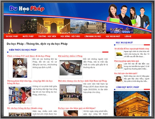 Thông Tin – Dịch Vụ Du Học Pháp – Giới thiệu website hay