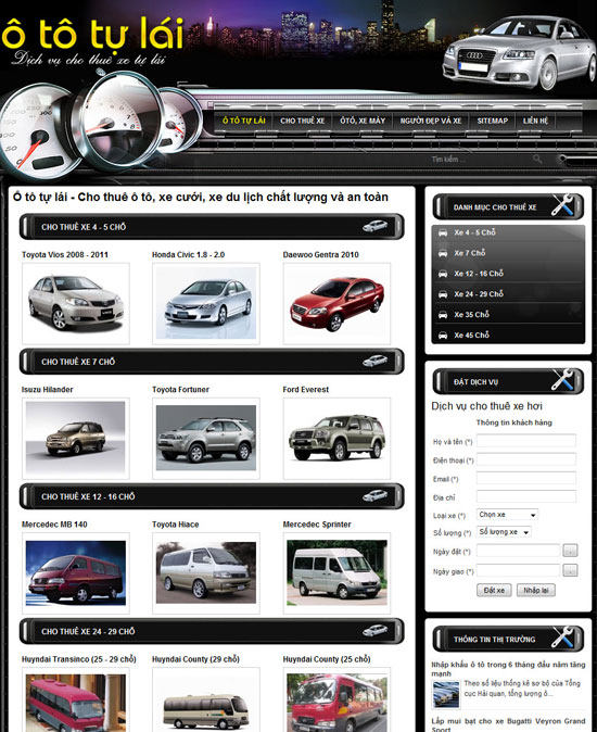 Ô tô tự lái – Thuê xe tự lái – Giới thiệu website hay