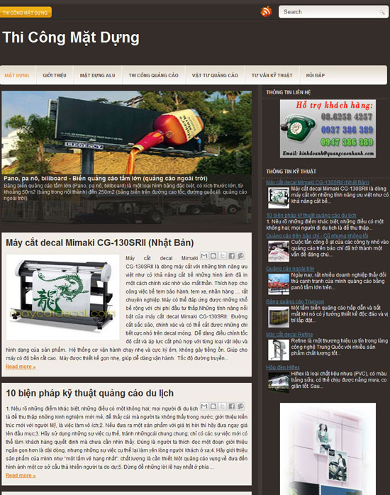 Thi công mặt dựng – Giới thiệu website hay