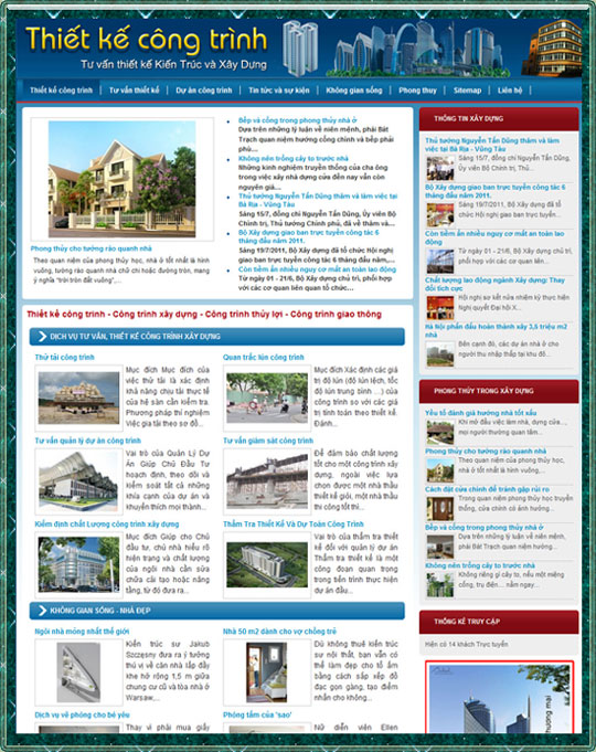 Thiết kế xây dựng – Thiết kế công trình – Giới thiệu website hay