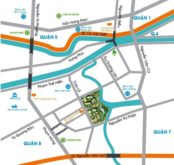Bản đồ thể hiện vị trí của dự án Topaz City