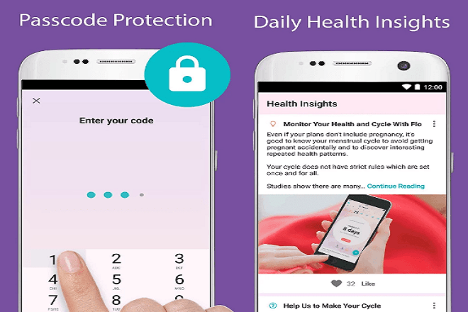 Flo là ứng dụng hỗ trợ tính toán ngày rụng trứng sát nhất dựa theo chu kì kinh nguyệt - Ảnh Internet